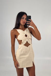 Blossom Mini Dress Beige