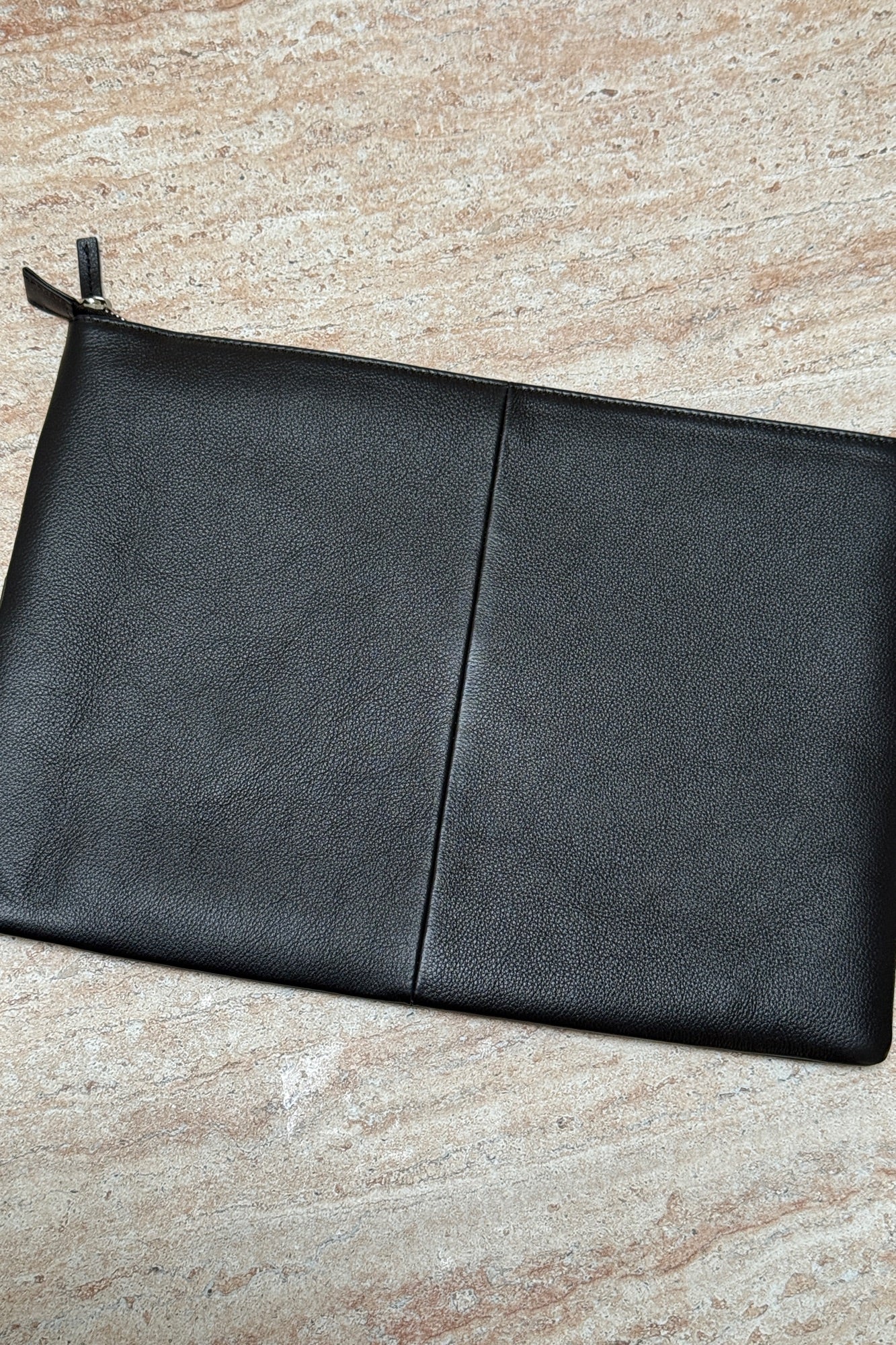 Essential Genuine Leather Laptop Case Black