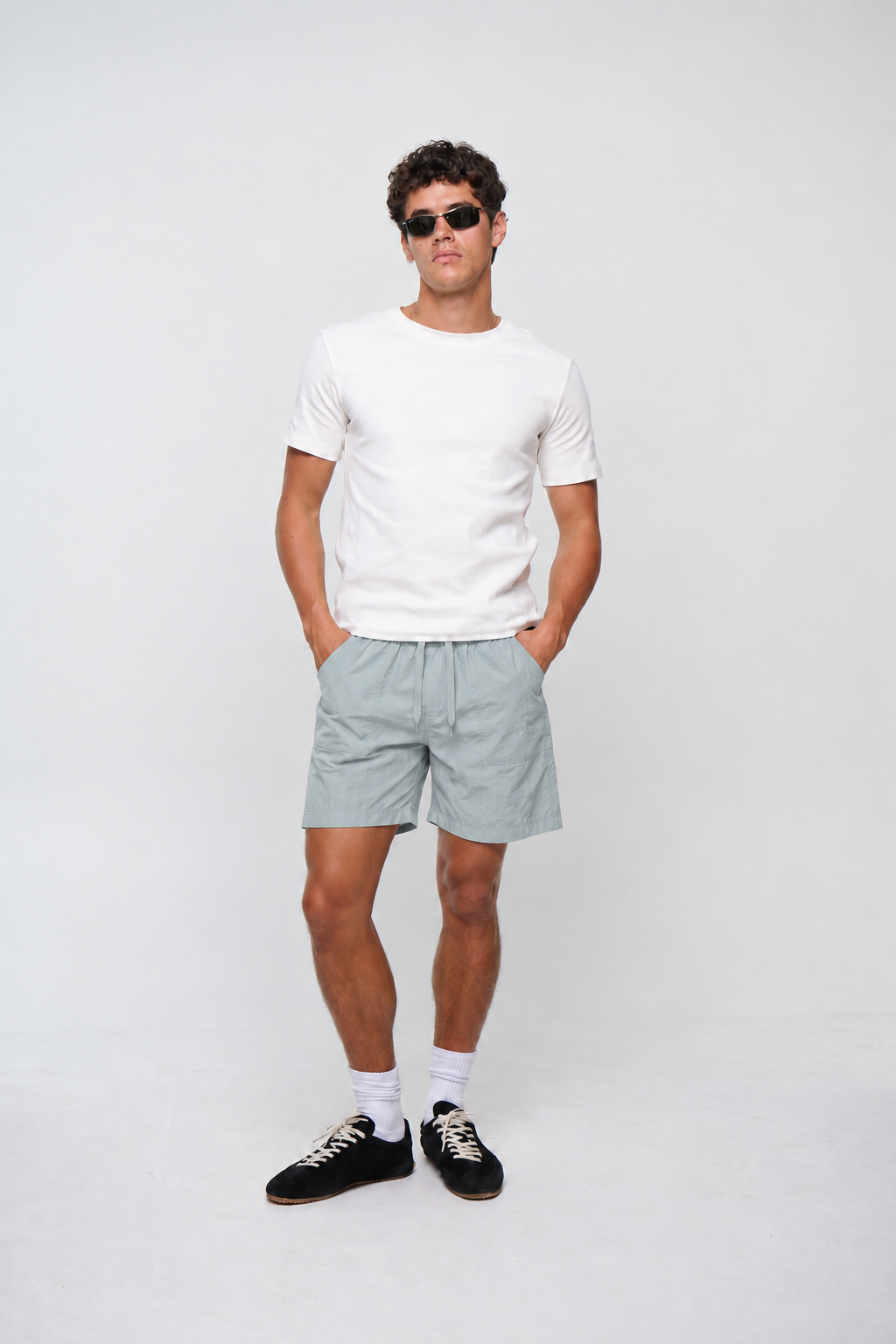 Sampson Check Short Grey