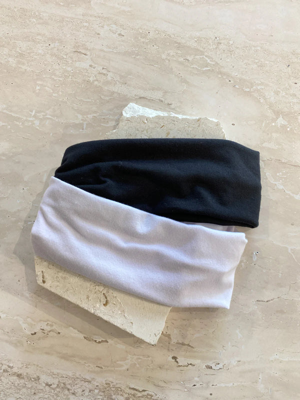 Elastic Headband Set Black/White
