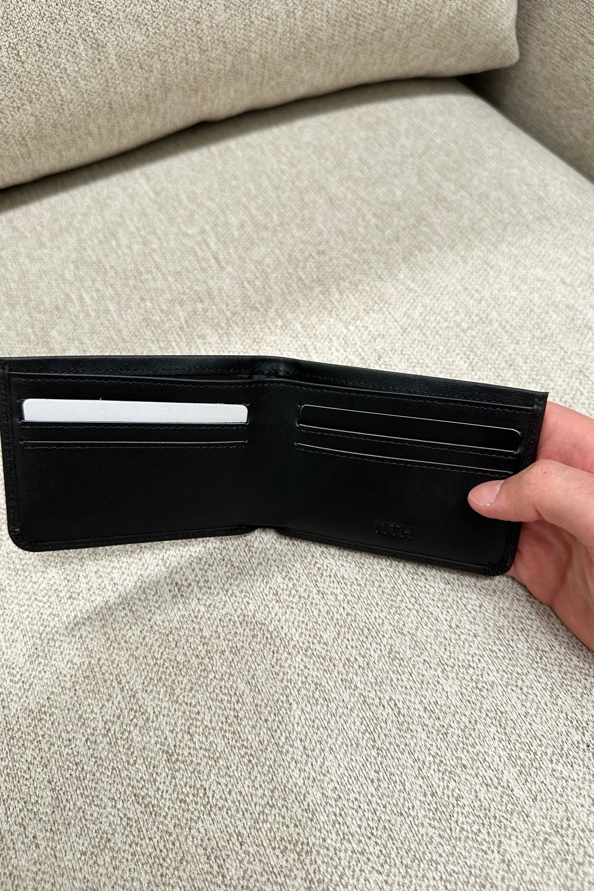 Leather Wallet Slit Black