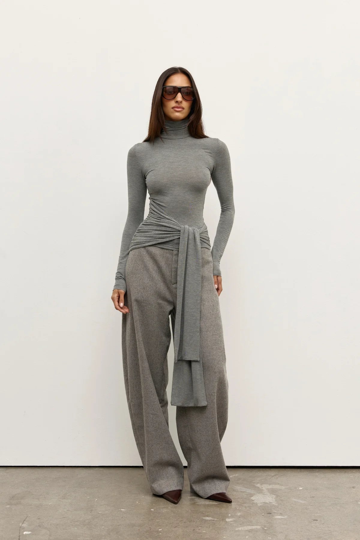 Isley Top Light Grey Marle