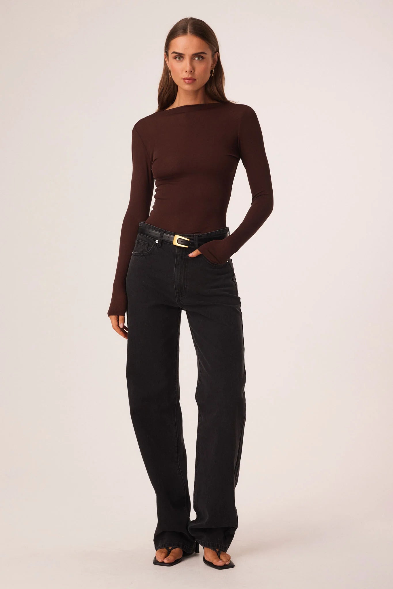 Katya Long Sleeve Top Chocolate