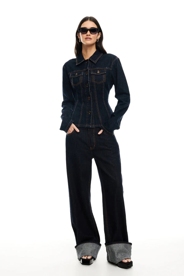 Top Model Cuffed Jean Dark Denim