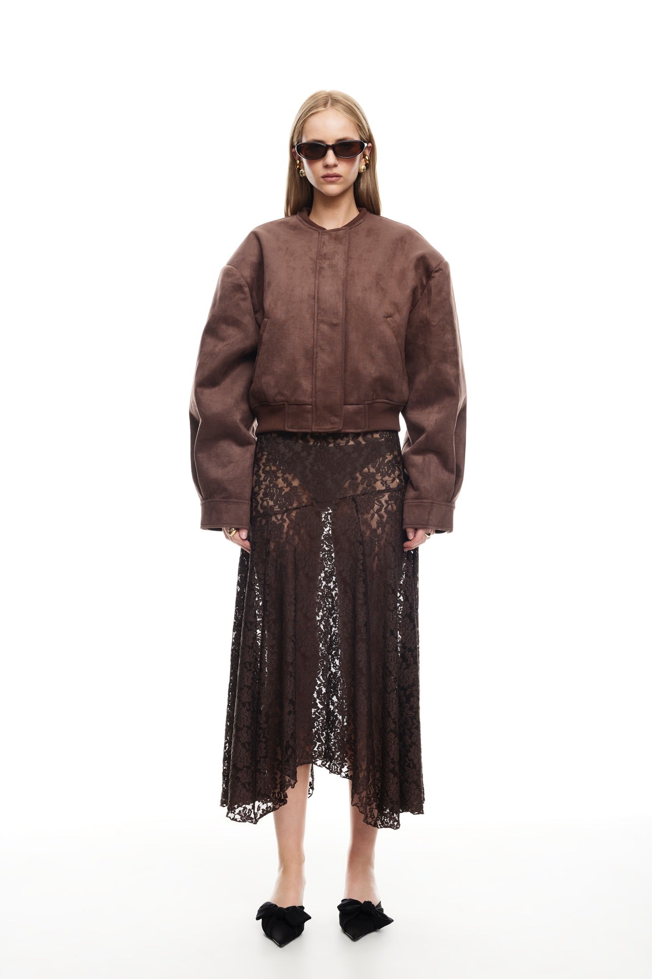 Legacy Suede Bomber Coffee