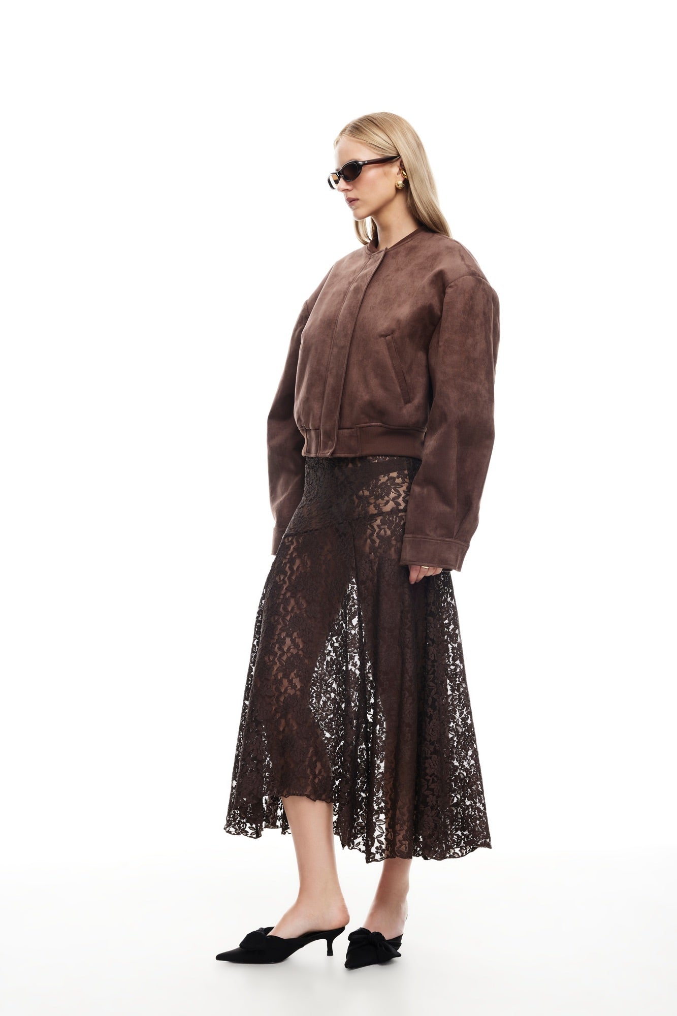 Legacy Suede Bomber Coffee