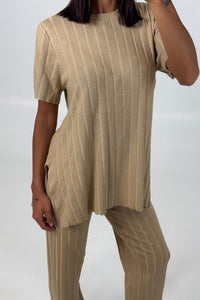 Leighton Ribbed Top Sand