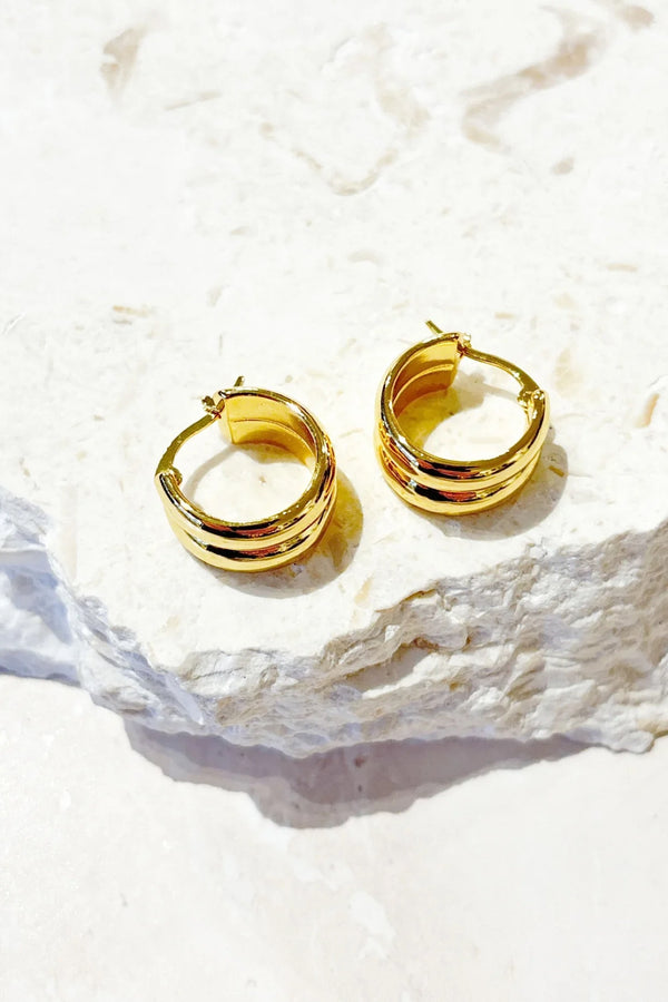 Double Hoop Earring Gold