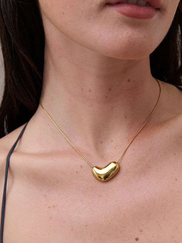 Bean Pendant Necklace Gold