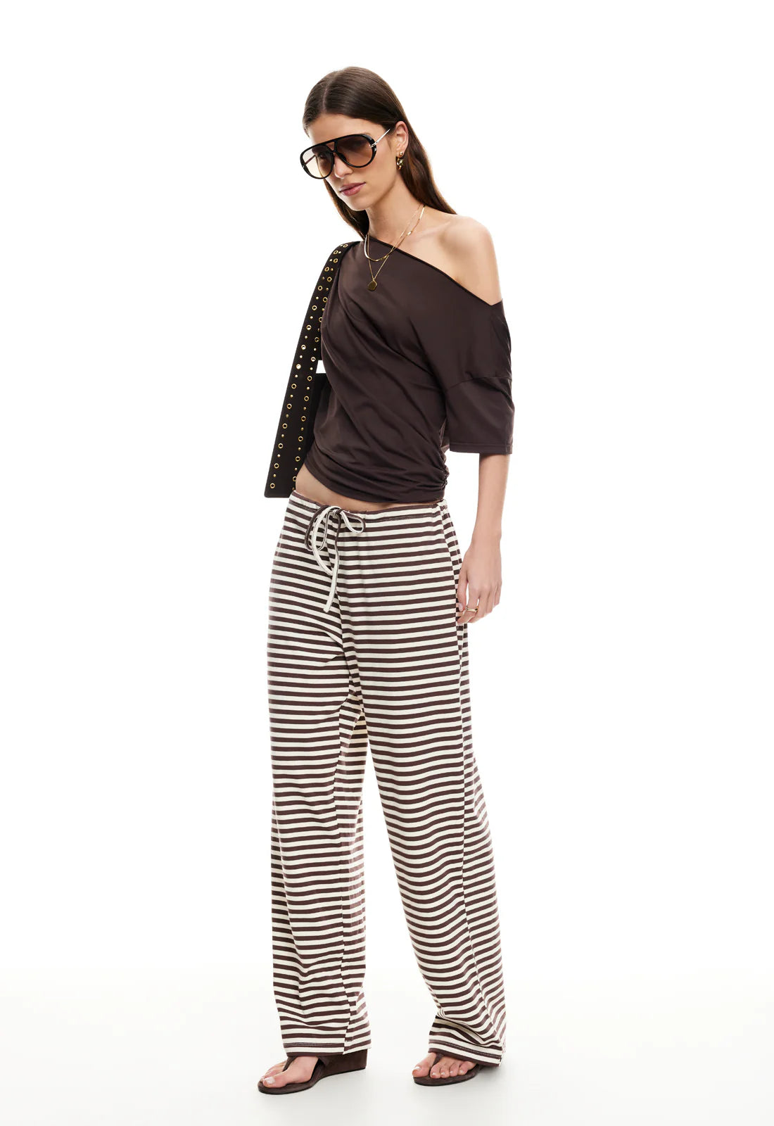 Bloom Pant Dark Chocolate Stripe