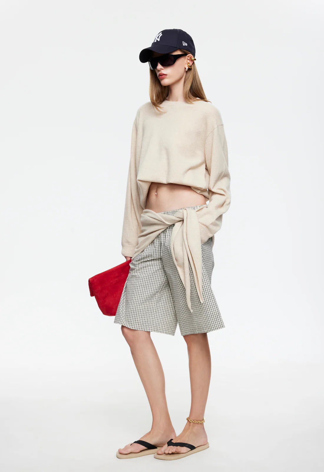 Sevigney Long Short Cream Check