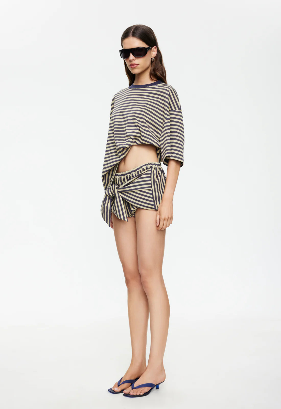 Bloom Bubble Skort Beige Stripe