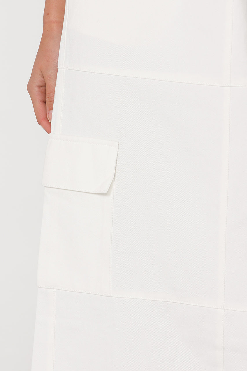 Lisa Cargo Maxi Skirt White