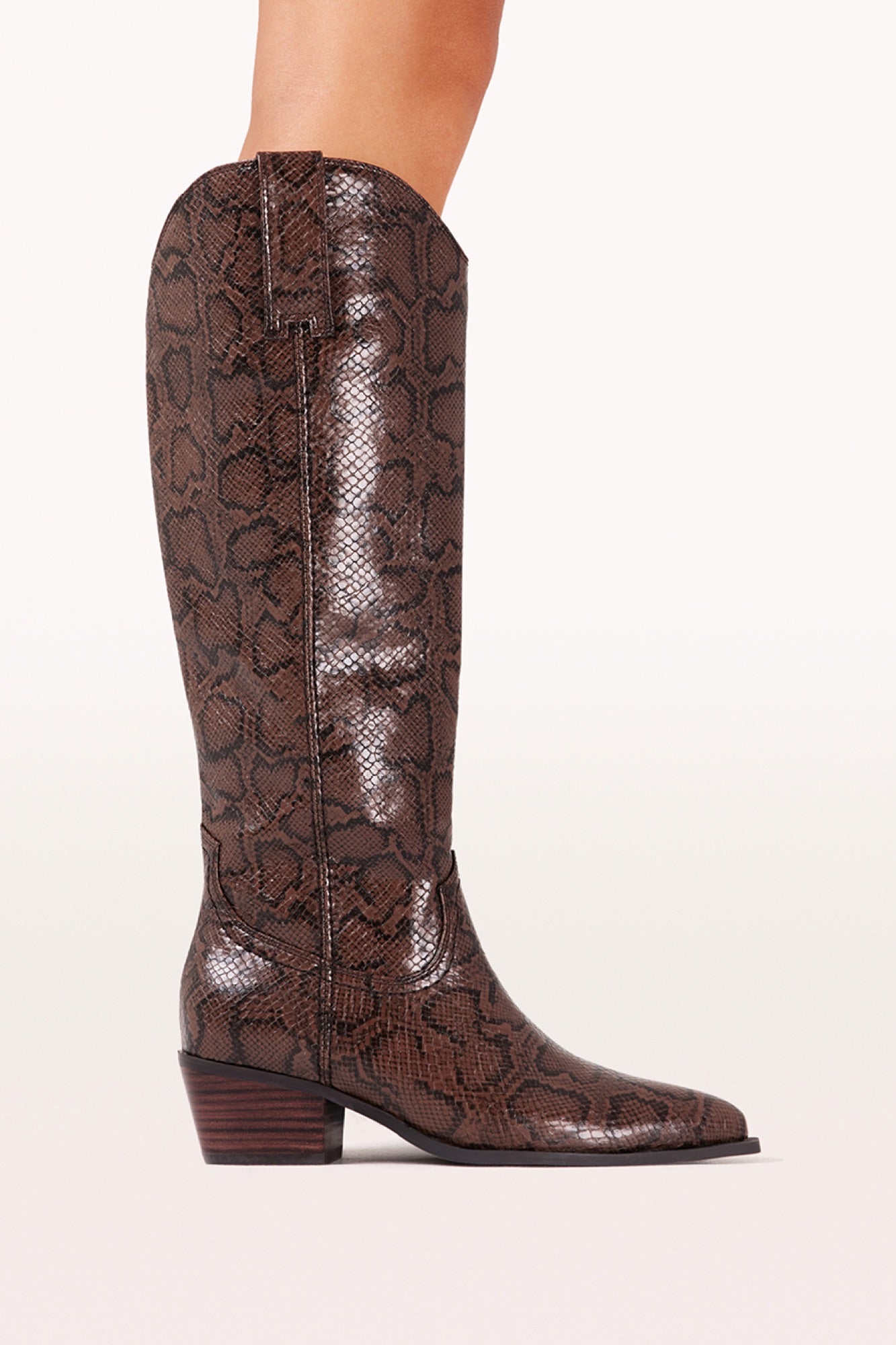 Meredith Boot Chocolate Snake