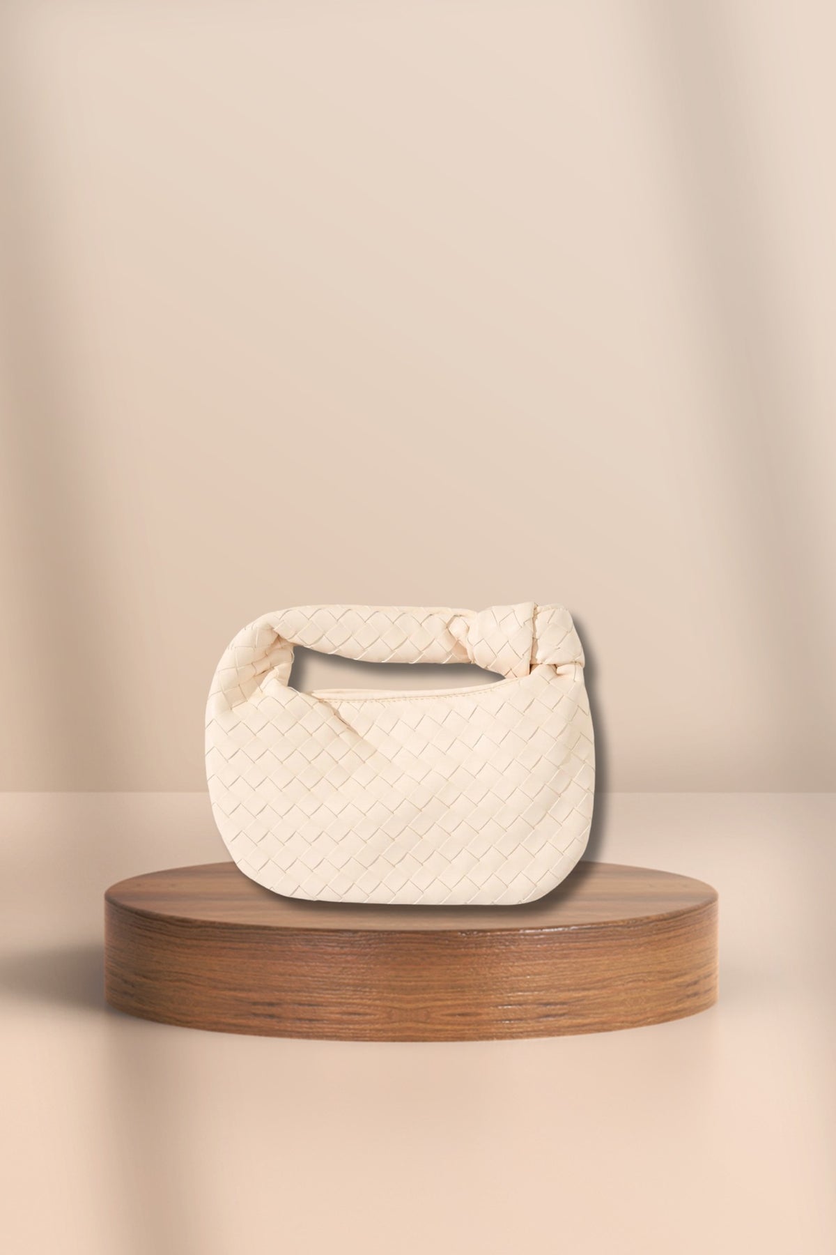 Jessie Mini Weave Bag Cream