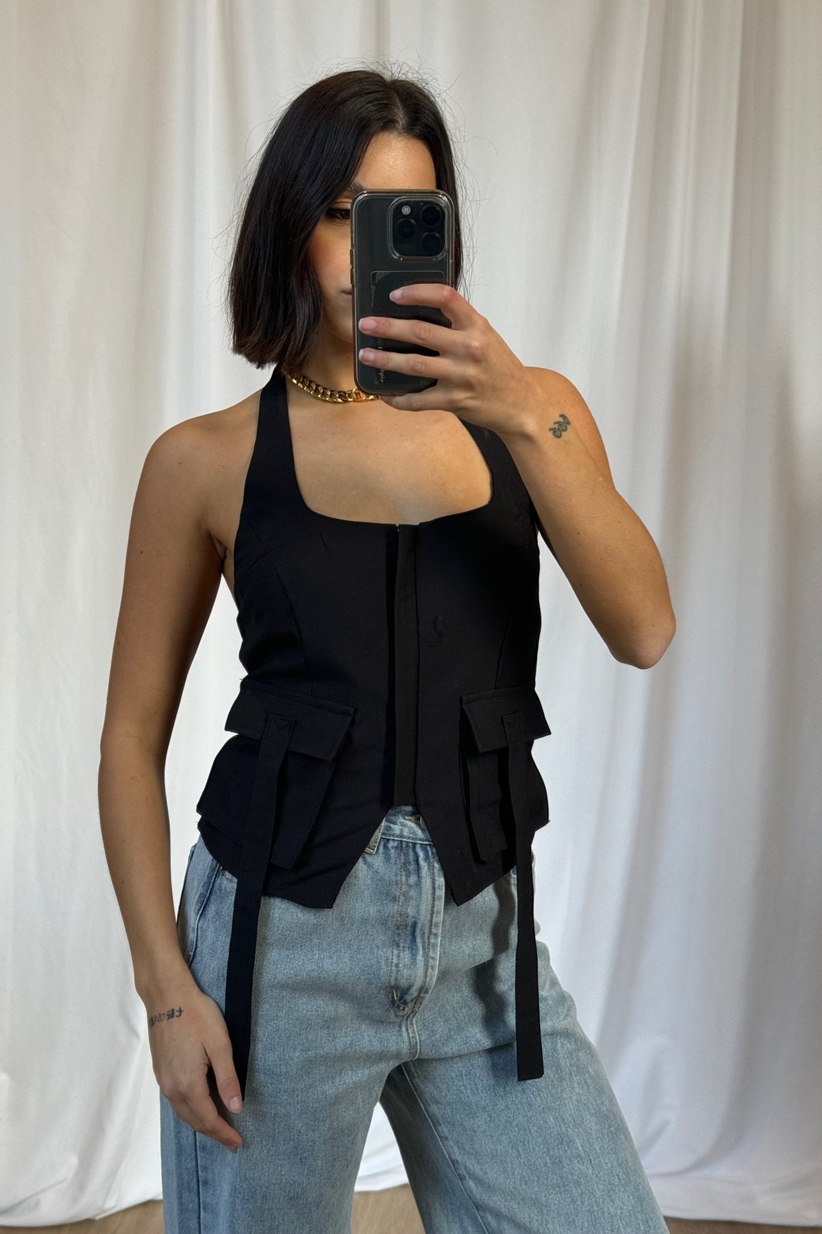 Siggy Halter Top Black