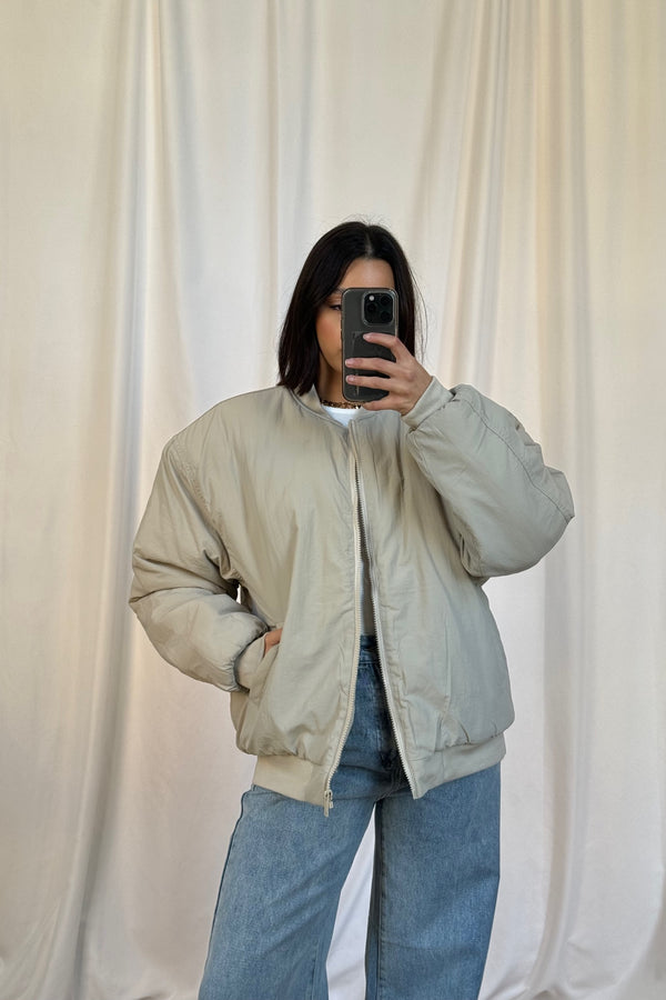 Unisex Hugo Puffer Bomber Ivory