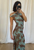 Tabitha Midi Dress Green/Brown