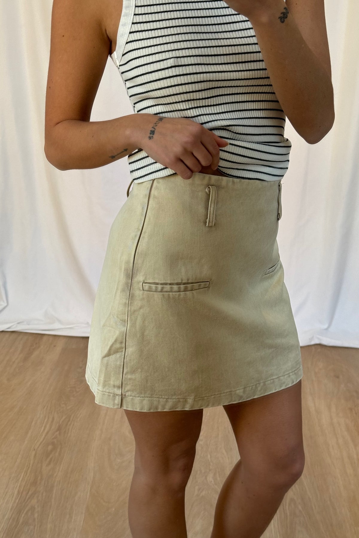 Samaya Skort Beige Denim