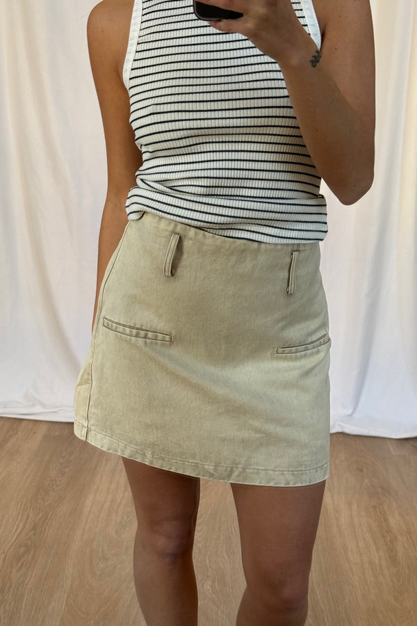 Samaya Skort Beige Denim