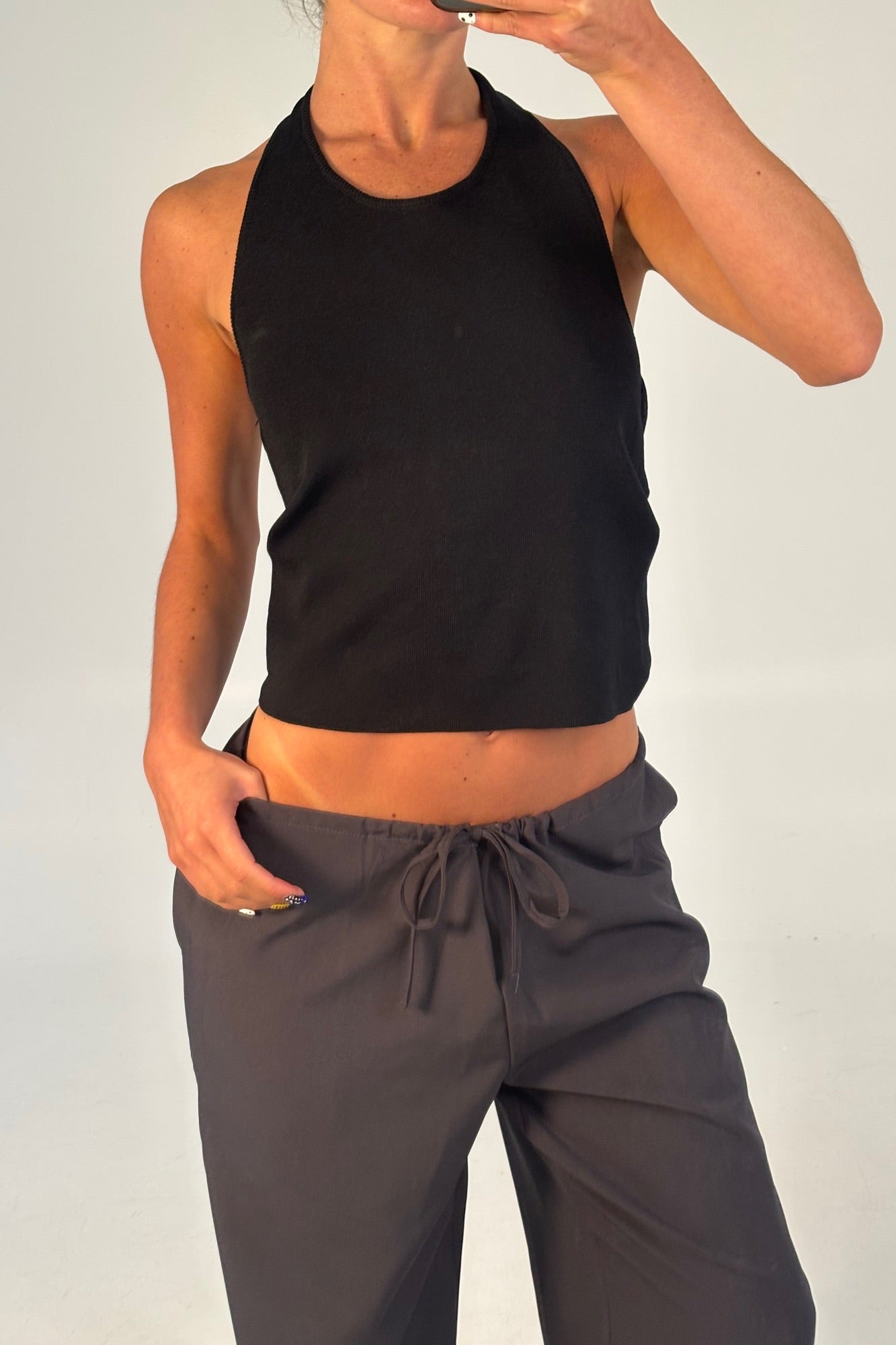 Opal Halter Top Black