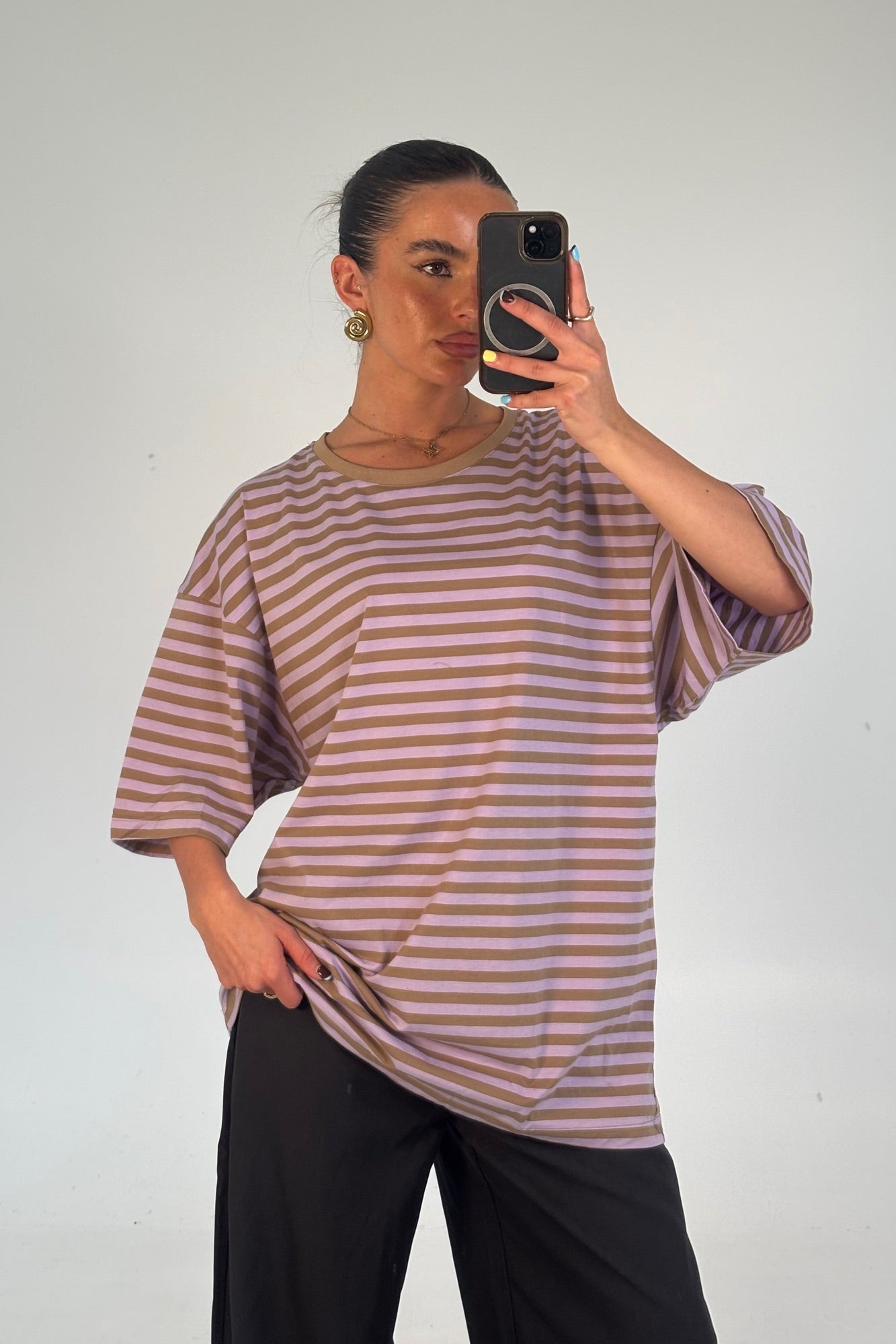 Jess Top Purple Stripe