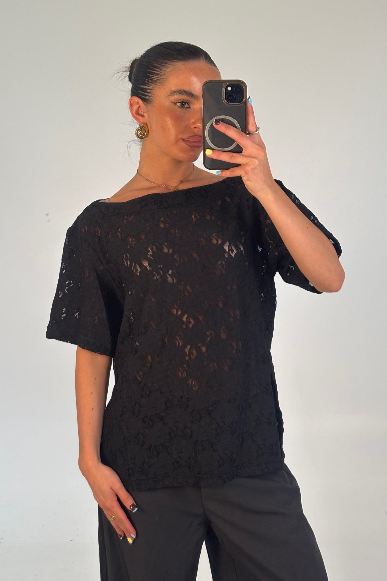 Vanessa Lace Top Black