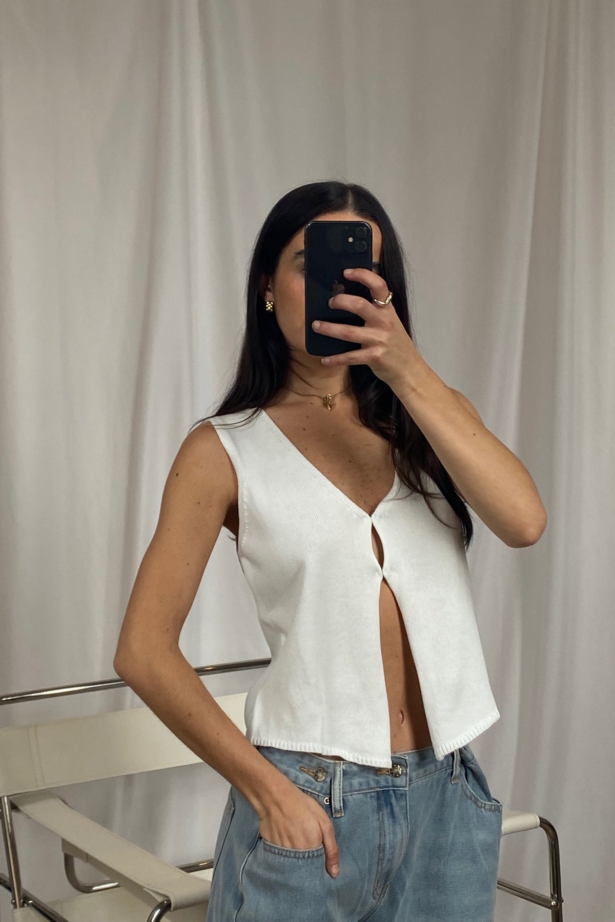 Skylar Knit Top White