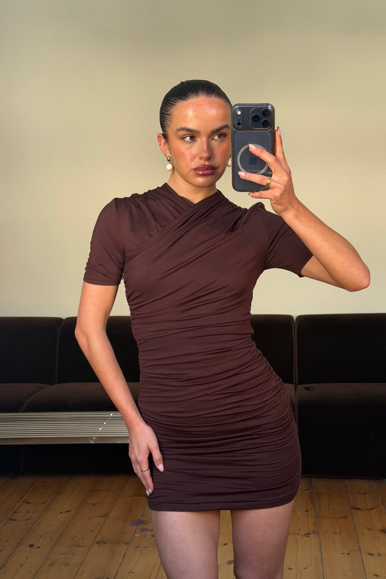 Tamia Mini Dress Chocolate