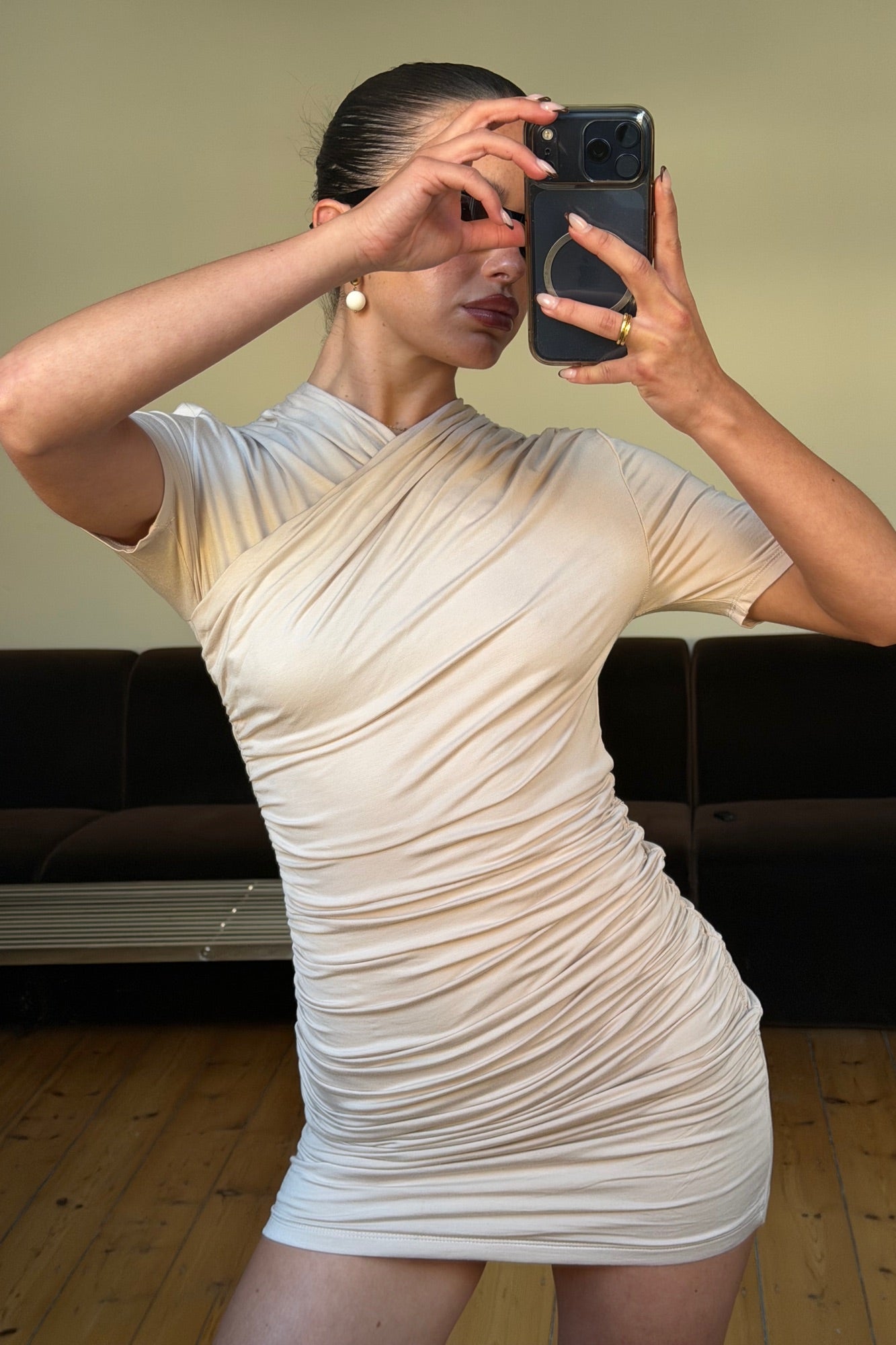 Tamia Mini Dress Beige
