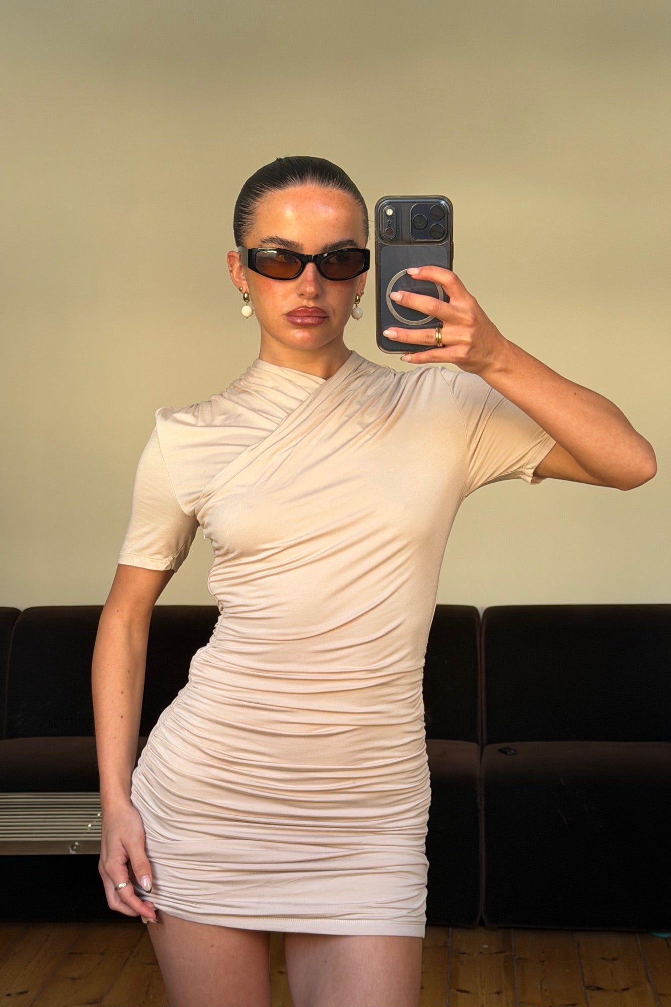 Tamia Mini Dress Beige