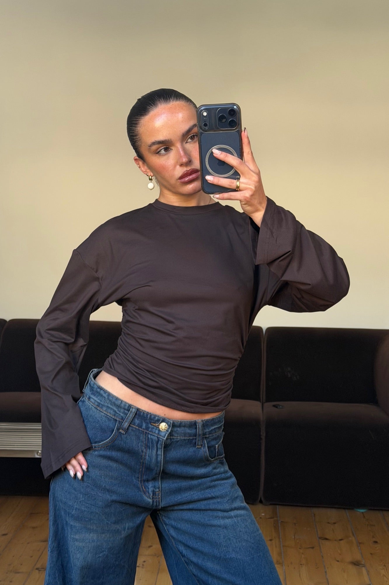 Rishelle Long Sleeve Chocolate