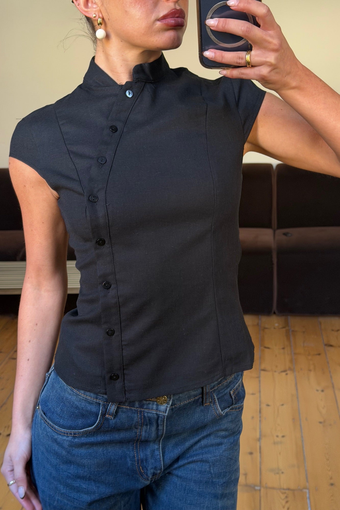 Renay Button Up Black