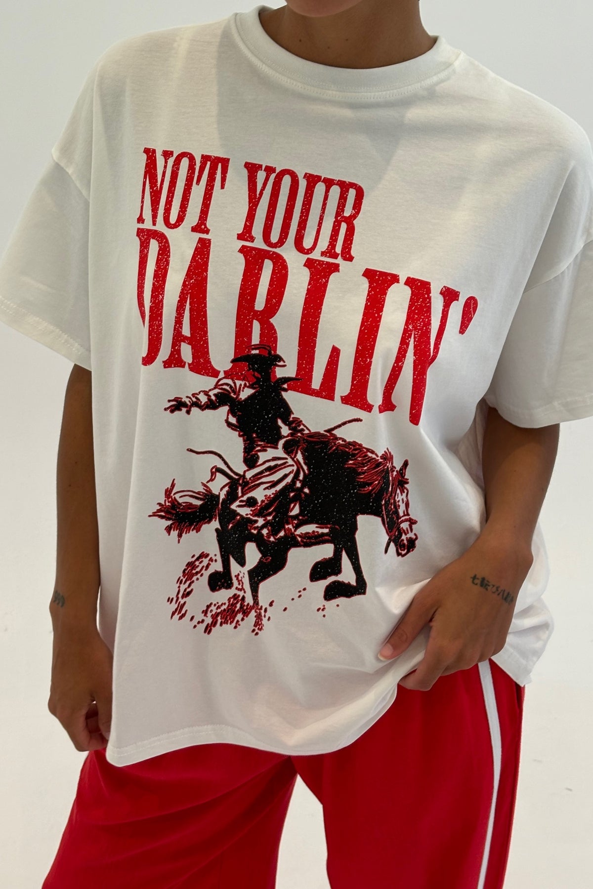 Not Your Darlin Top White/Red