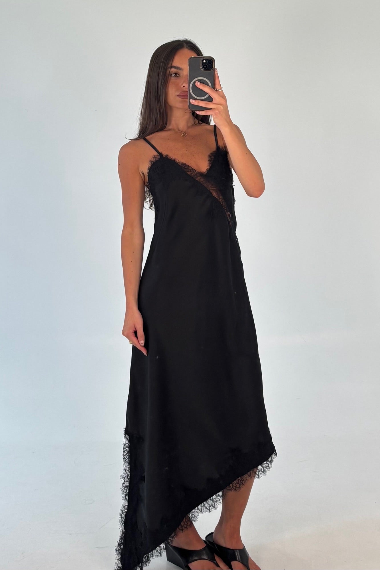 Blair Lace Midi Dress Black
