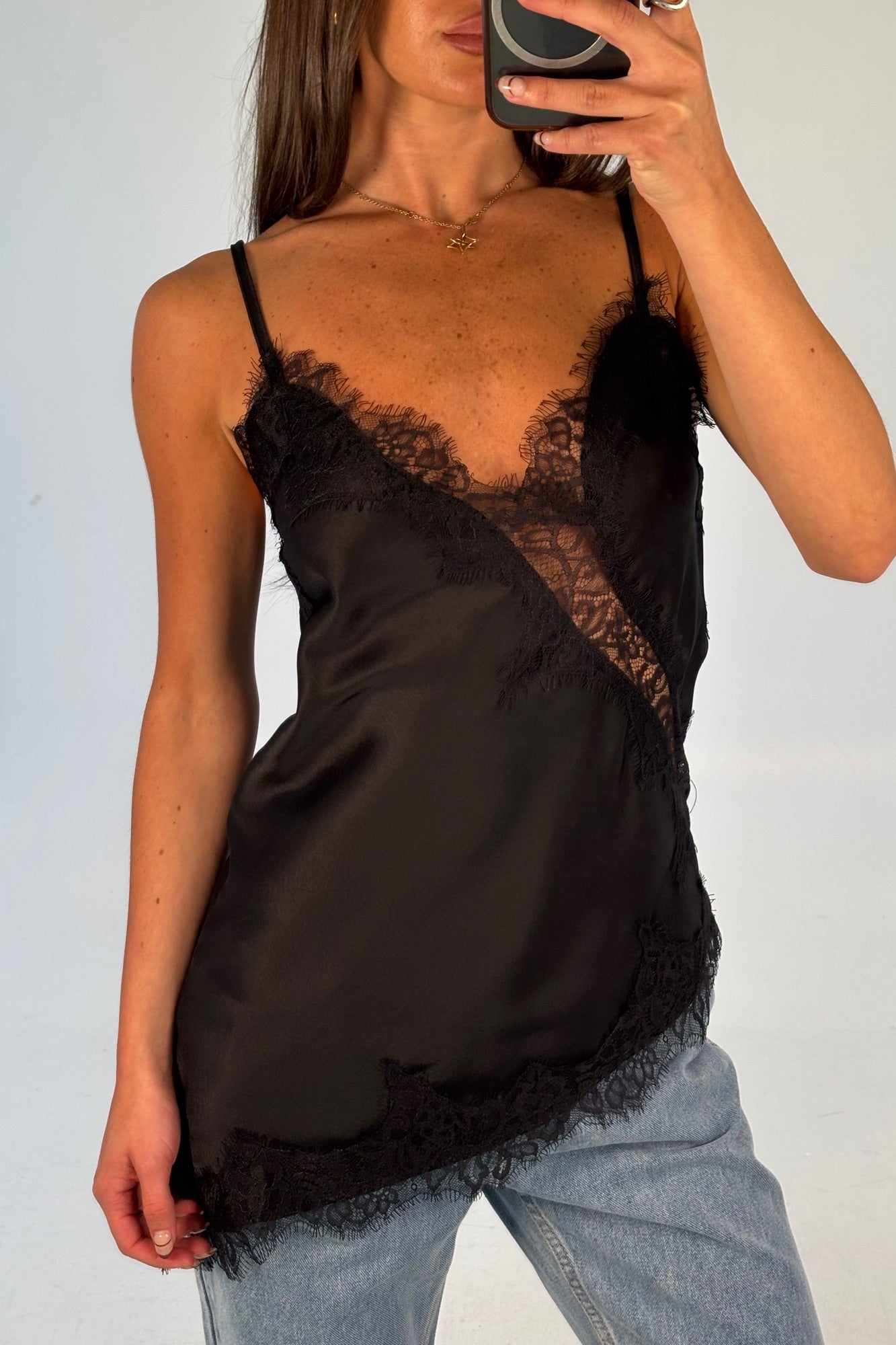 Chrishell Lace Cami Black