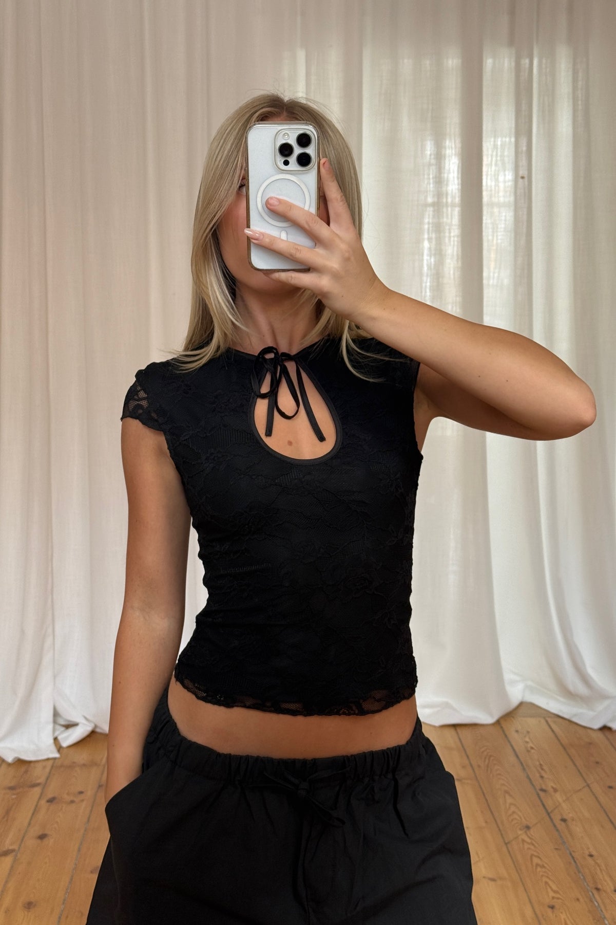Tasha Lace Top Black