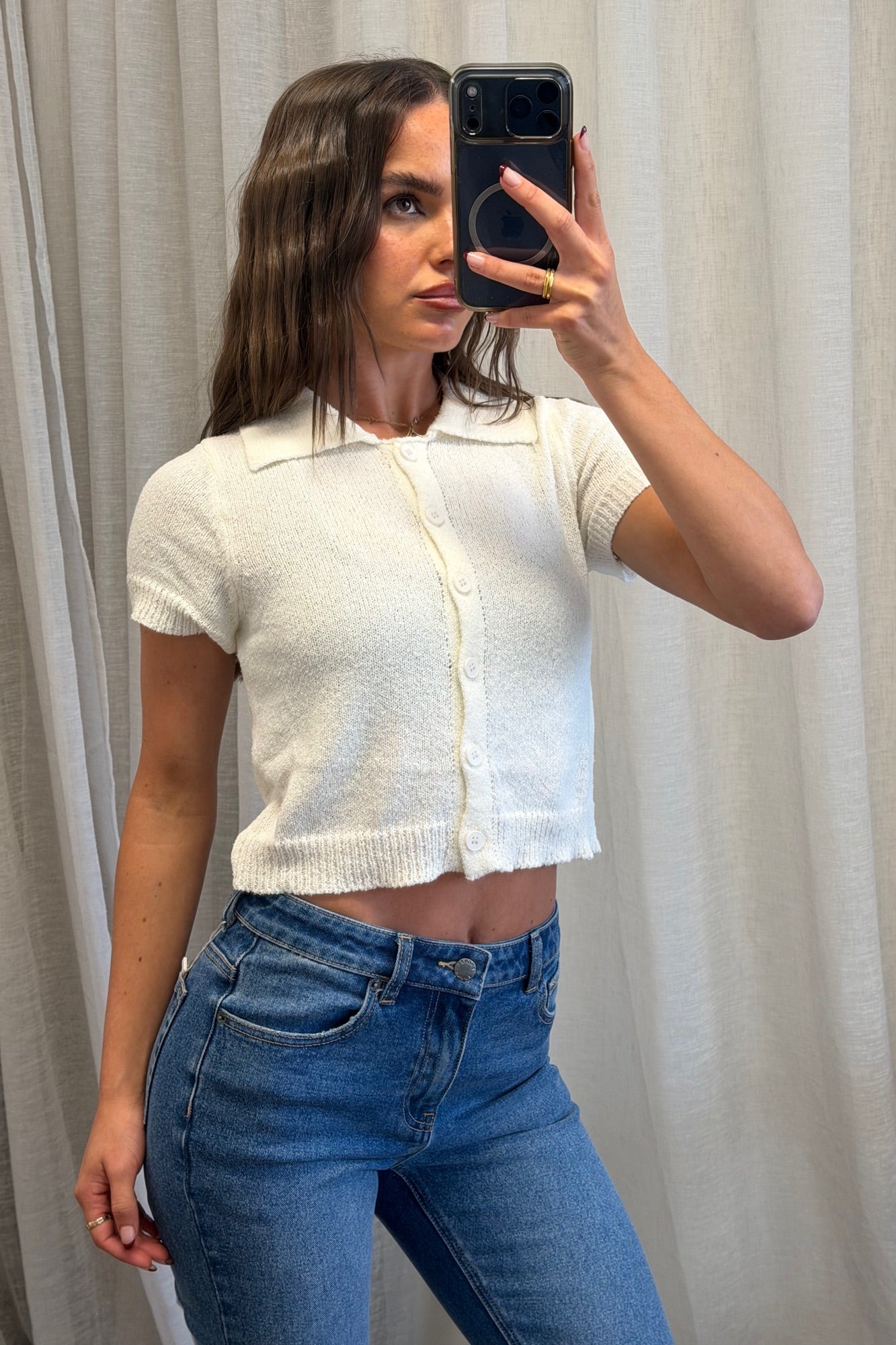 Aviva Cropped Knit White