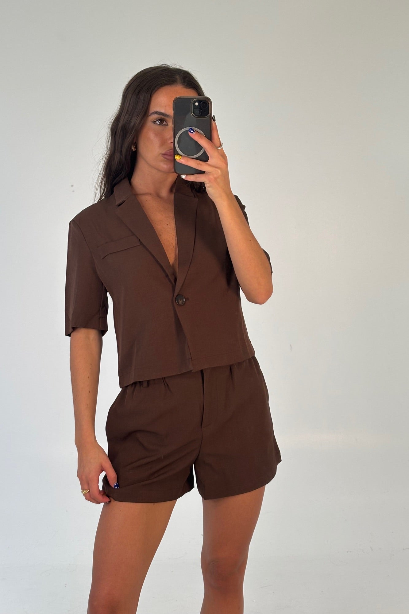 Zoe Short Sleeve Shirt Chocolate