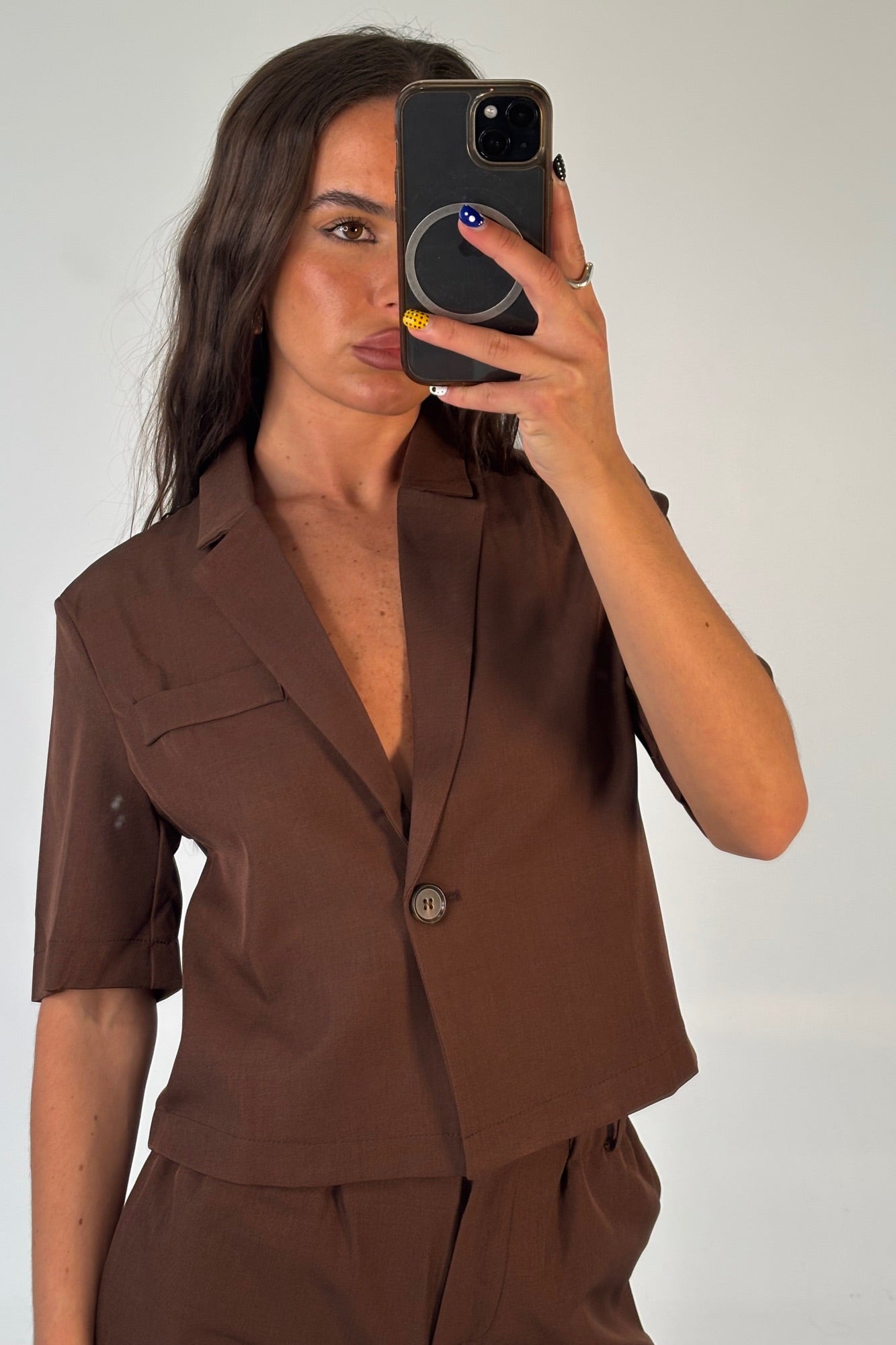 Zoe Short Sleeve Shirt Chocolate