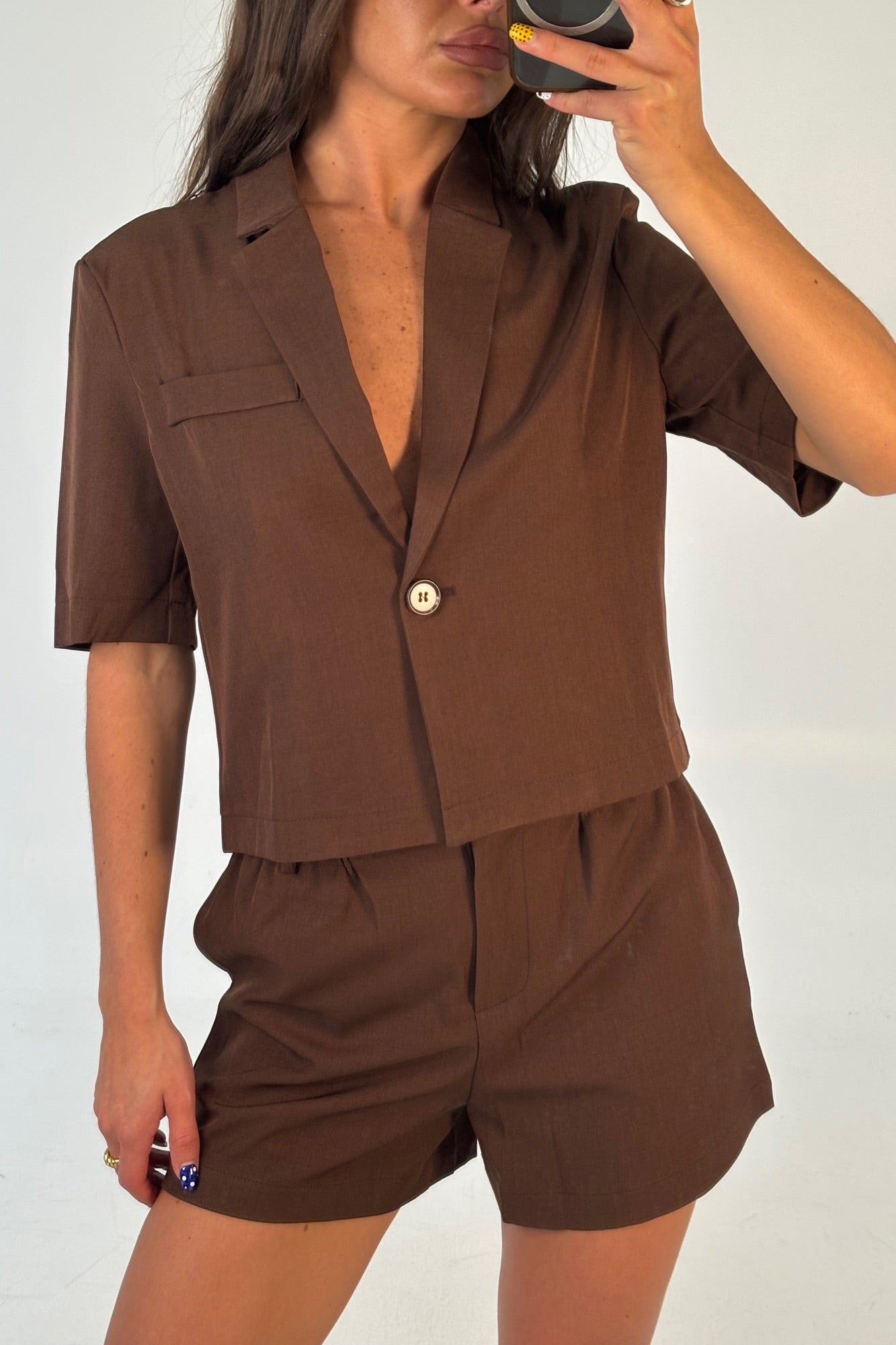 Zoe Short Sleeve Shirt Chocolate