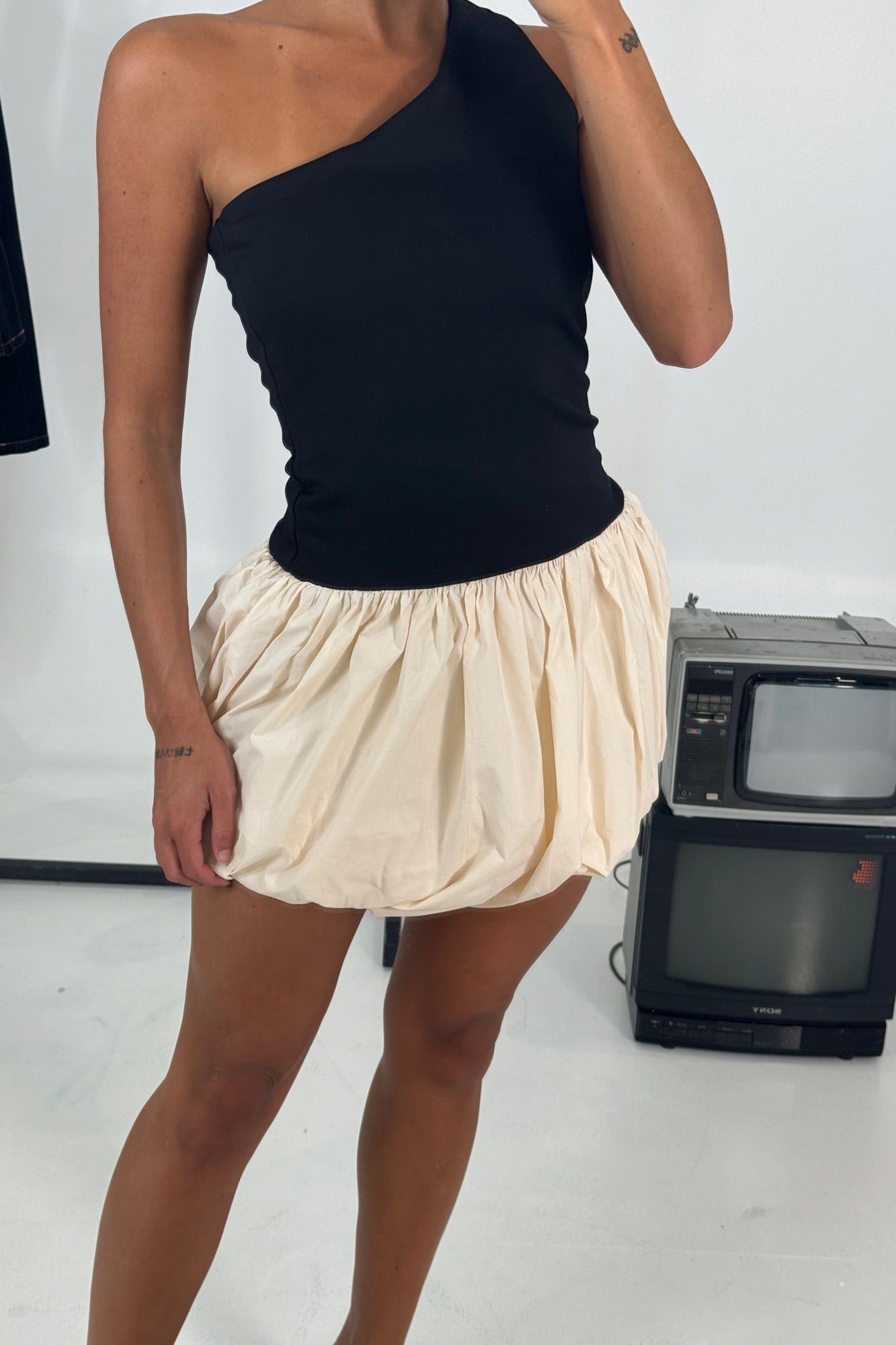 Josie Mini Dress Black/Cream - FINAL SALE