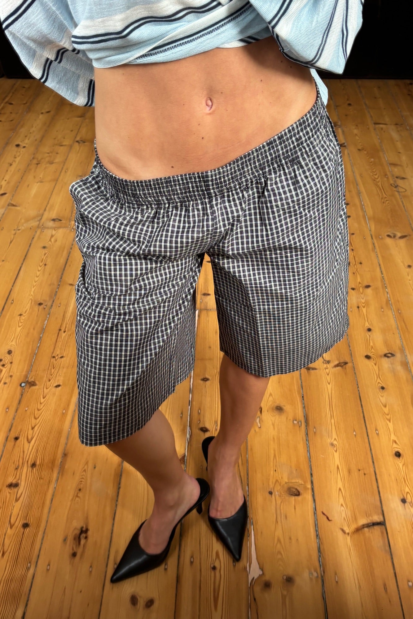 Sevigney Long Short Noir Check