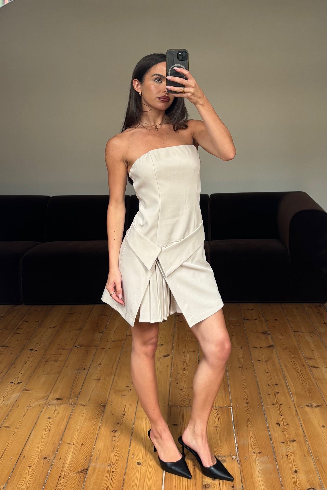 Charli Mini Dress Stone