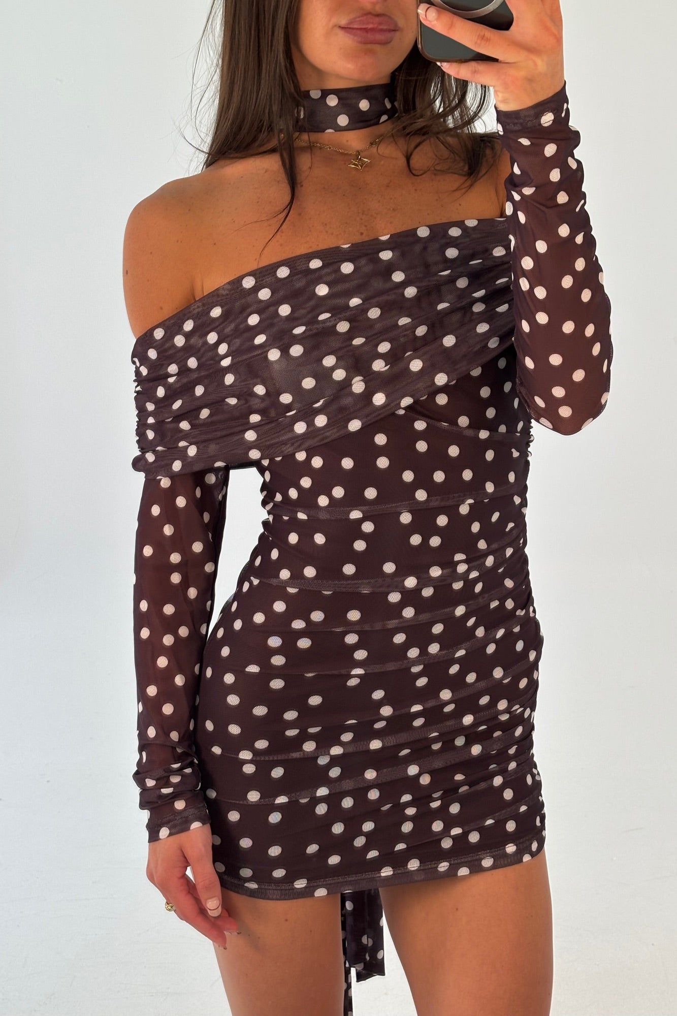 Nicolina Mini Dress Coffee