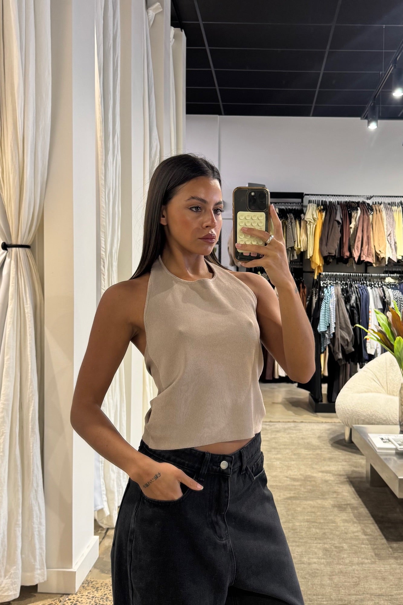 Opal Halter Top Sand