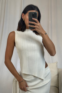 Bella Ribbed Top Cream