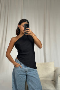 Gracie Draped Top Black