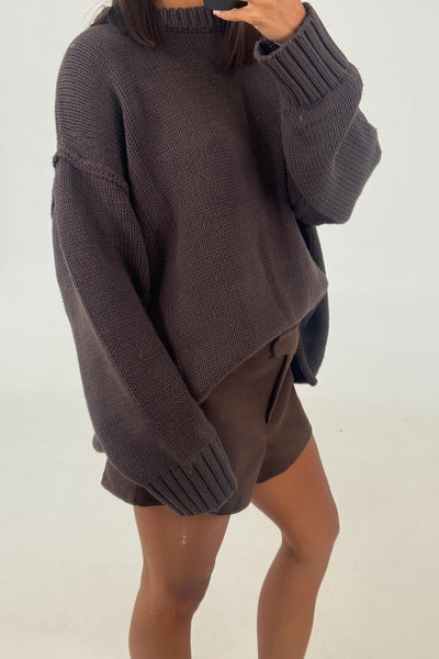 Knitted Jumper - Chocolate