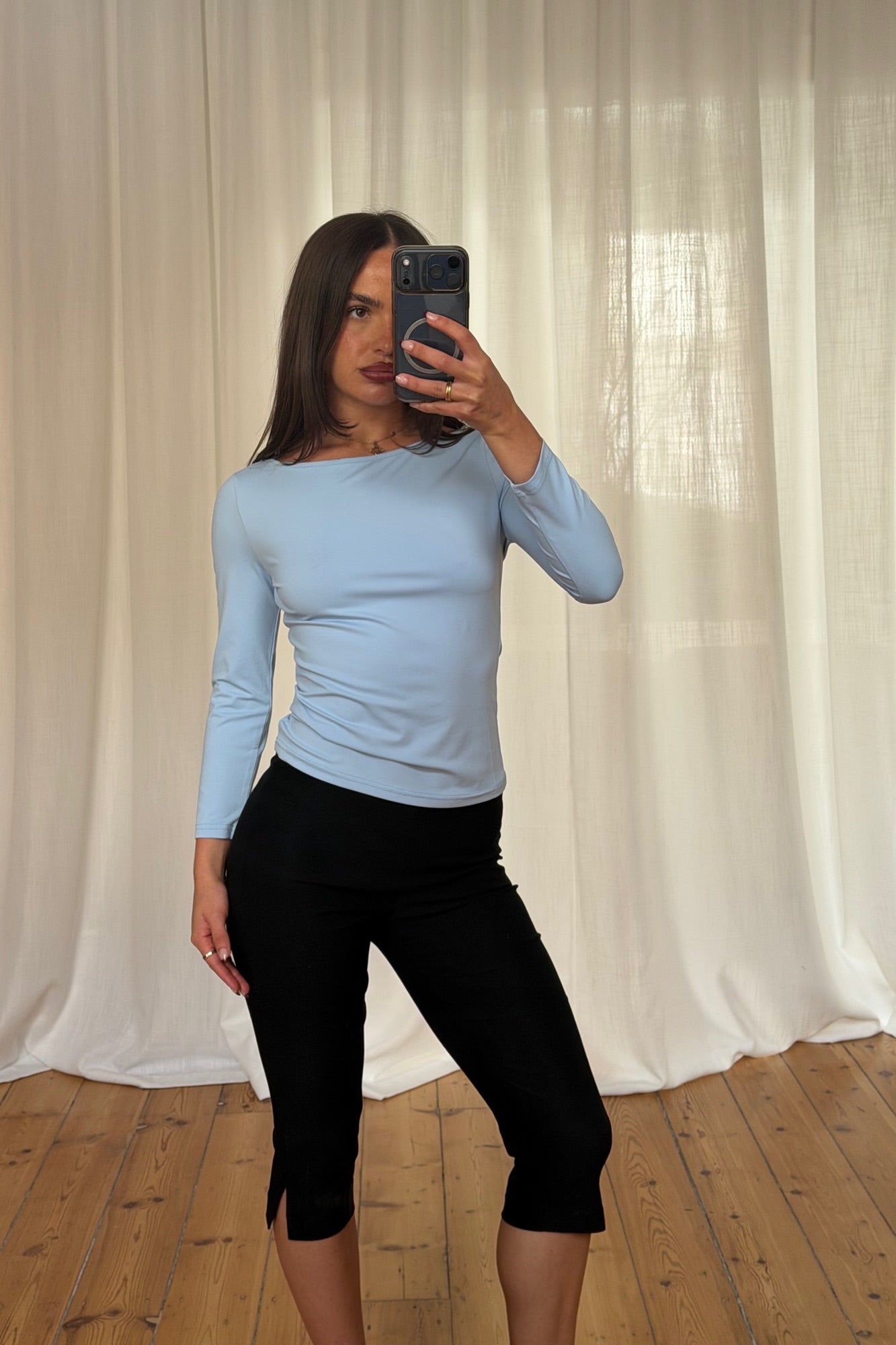Dakota 3/4 Sleeve Top Sky